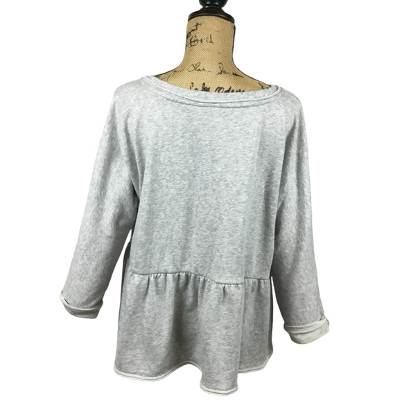 Anthropologie Gray Peplum Sweatshirt - Picture 6 of 13